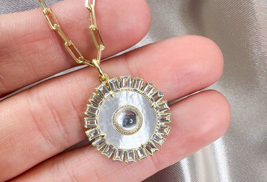 ネックレス スターリングシルバー925 マザーオブパール ホワイトトバーズ 金属アレルギー