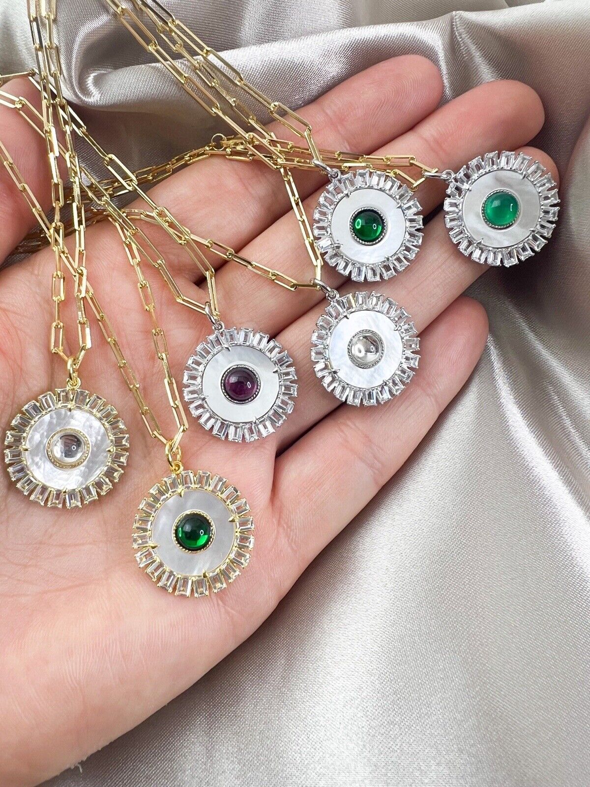 水晶 クリスタル ペンダントネックレス スターリングシルバー925 マザーオブパール ホワイトトバーズ 金属アレルギー【ミラークリスタル】ネックレス スターリングシルバー925 マザーオブパール ホワイトトバーズ 金属アレルギー