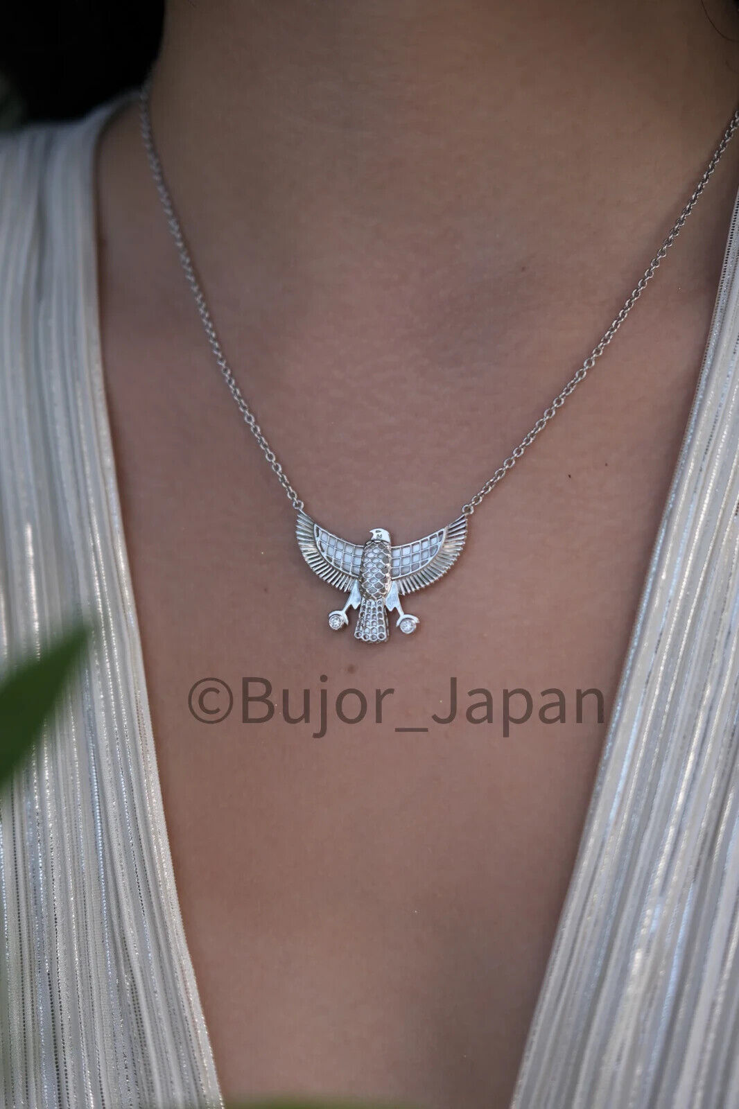 ファルコン ネックレス イーグル スターリングシルバー925 マザーオブパール 金属アレルギーギフトボックス&ギフト紙袋付き