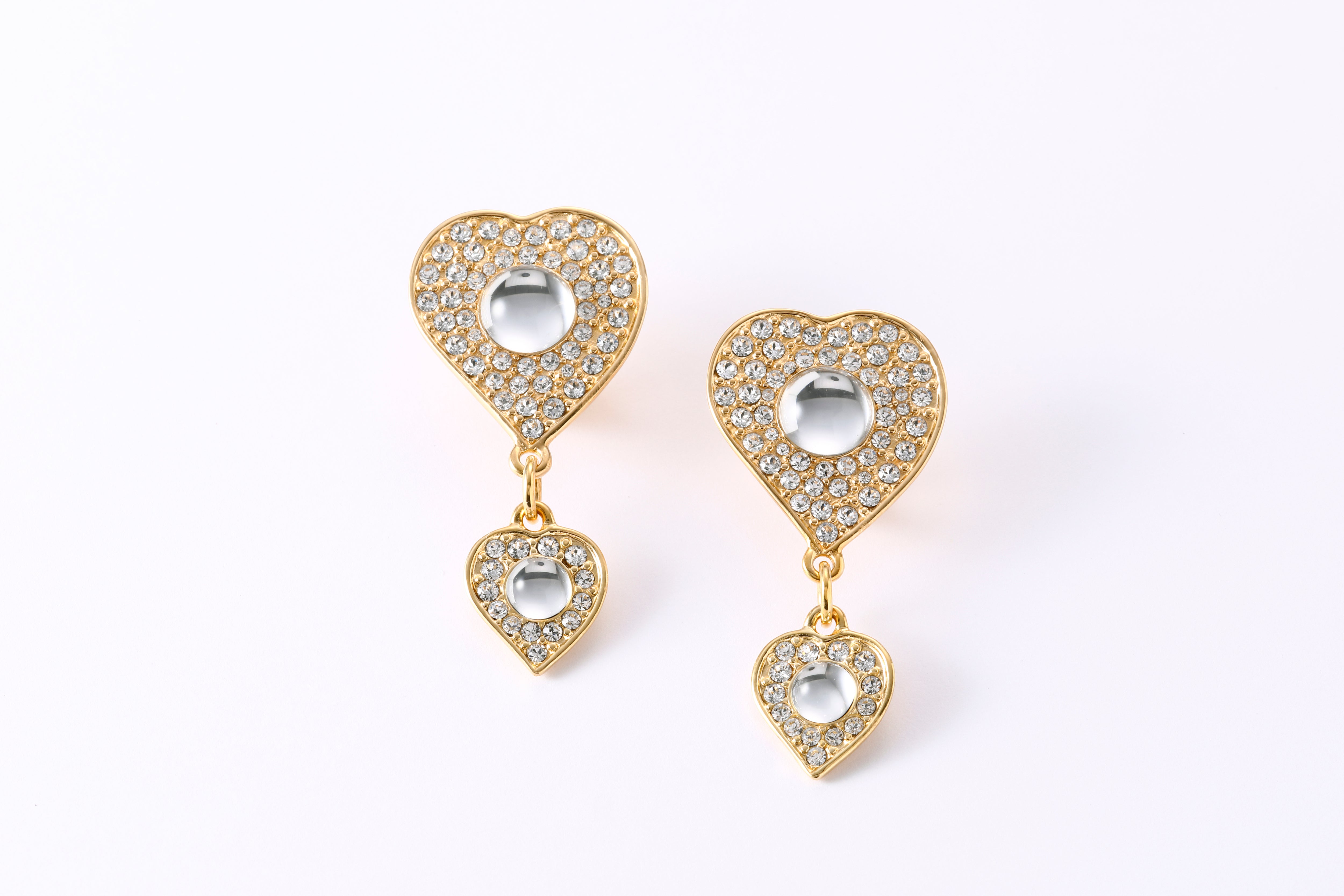 ハート ドロップピアス Swarovskiクリスタル スターリングシルバー925